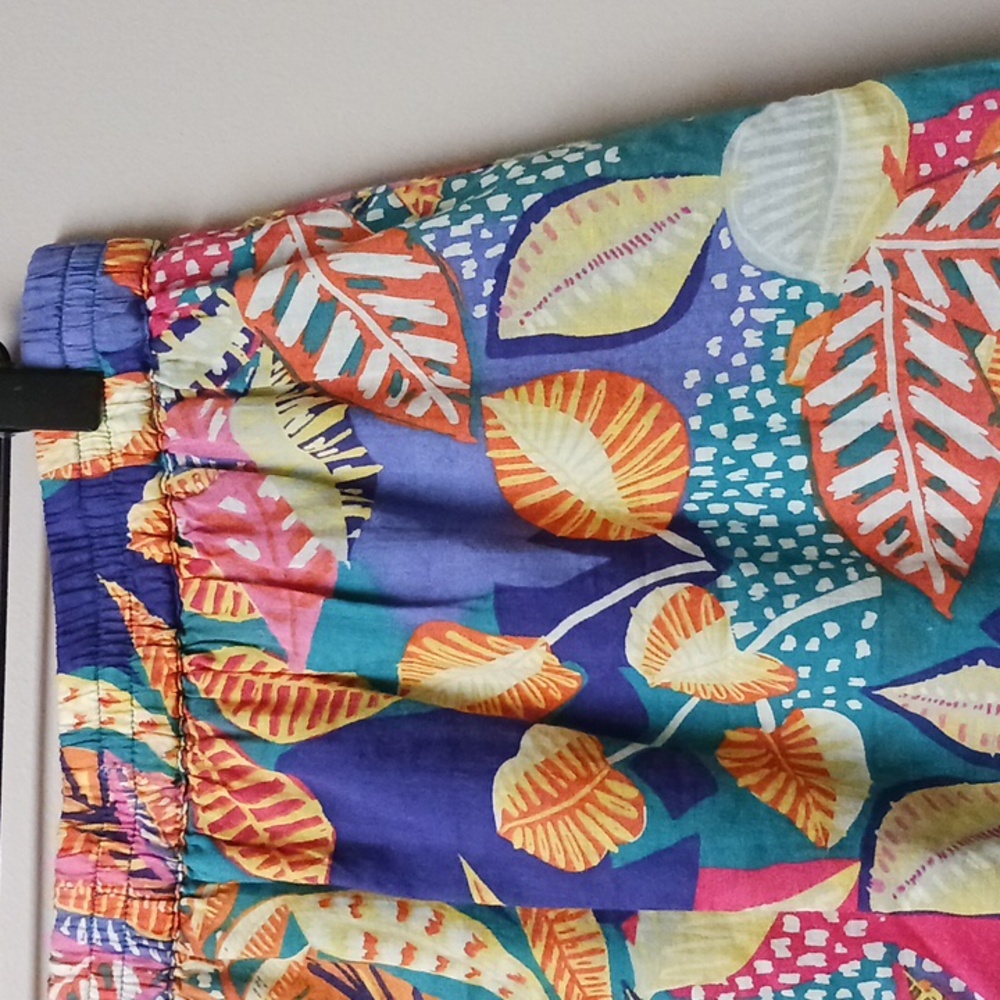 Cynthia Rowley Colorful Leaf Print Cotton Mini Skirt Size M - Picture 9 of 12